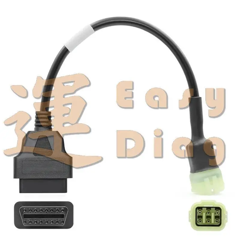 KAWASAKI 6 pin redukce OBD2 CAN BUS + K linka, motocykl, pro TuneECU - 6pin