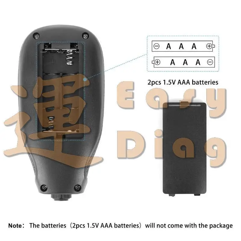 Měřič tloušťky laku HW300 černý - detektor + kalibrační set, síly laku karoserie aut