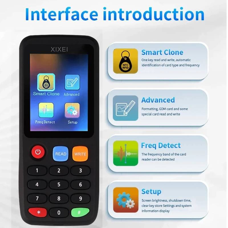 Univerzální čtečka X7, kopírka RFID karet a tokenů, NFC, IC ID čte, zapisuje a kopíruje 125 kHz, 13.56 Mhz