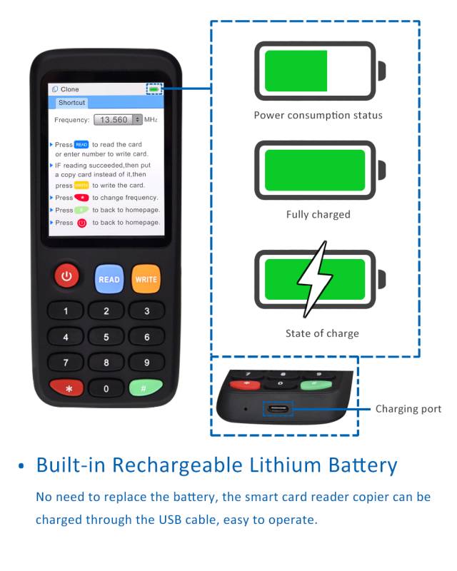 Univerzální čtečka X7, kopírka RFID karet a tokenů, NFC, IC ID čte, zapisuje a kopíruje 125 kHz, 13.56 Mhz