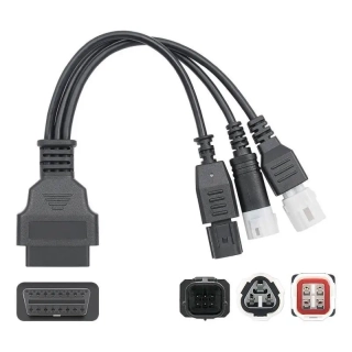 YAMAHA 3 pin + 4 pin + EURO 5 6 pin redukce OBD2 motocykl